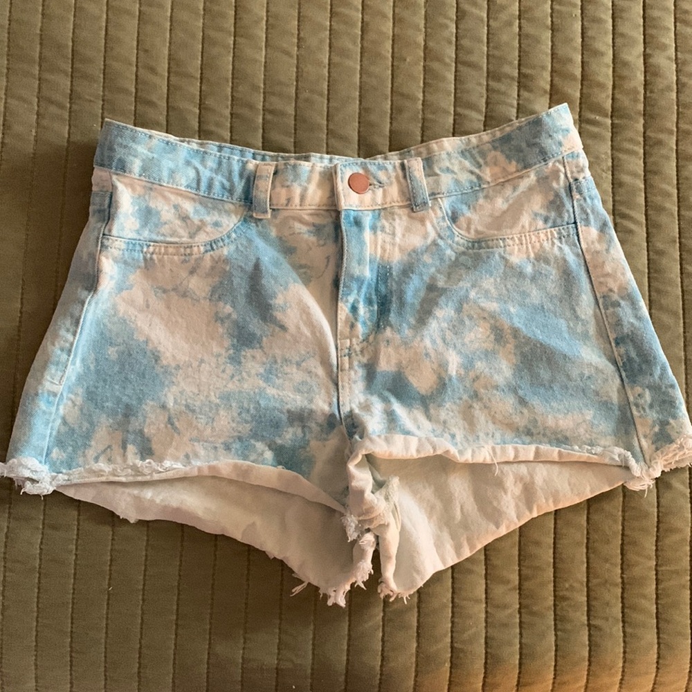 Blue Tie-Dye Jean Shorts